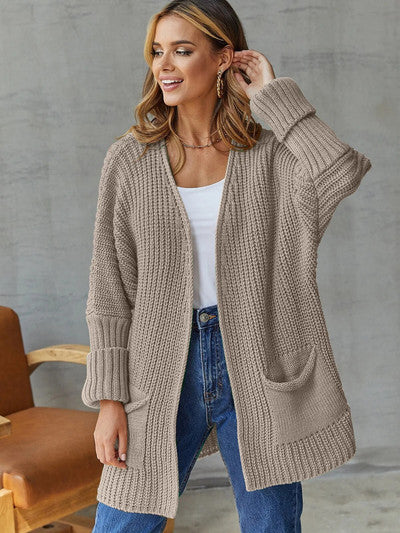 Dilara - Buttonless Long Coat with Plenty of Pockets