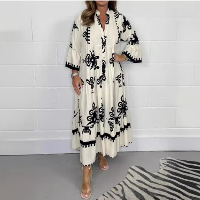 Elif - Summer Retro Loose Long Dress