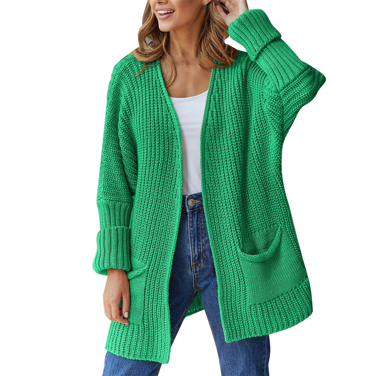 Dilara - Buttonless Long Coat with Plenty of Pockets