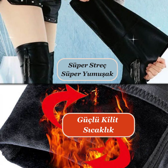 Şenol Polar Stretch Long Leather Boots