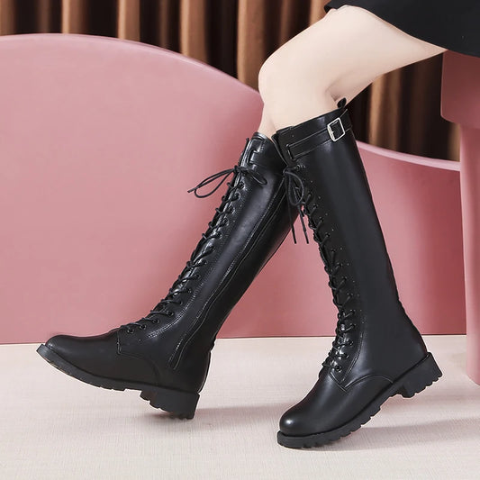 Birsen Zippered Buckle Boots