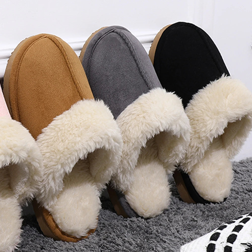 Plush Winter Home Slippers for Women