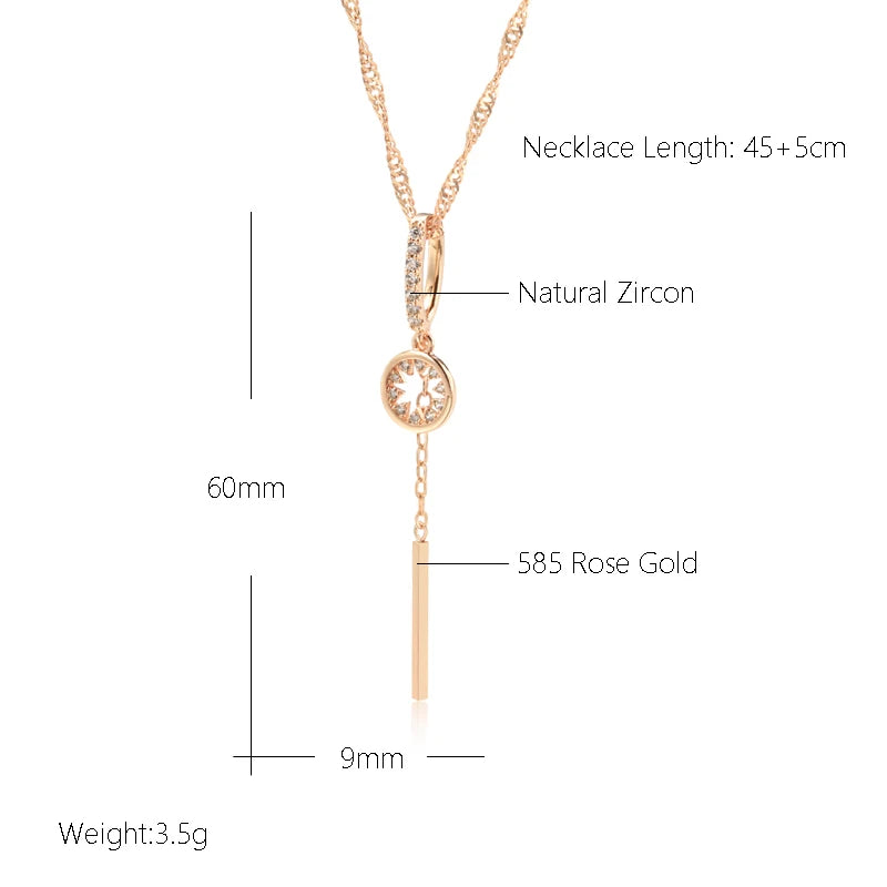 Elegant gold-toned necklace with round crystals