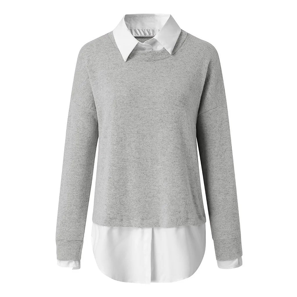 Zehra - Collar Detailed Long Sleeve Shirt Sweater