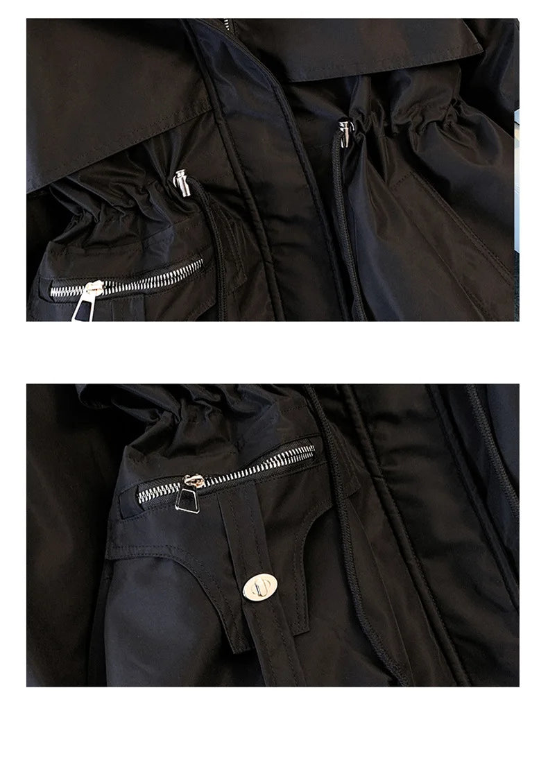 Elegant women's coat with faux fur collar