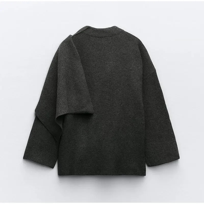 Women's Scarf Knitted Cape Coat