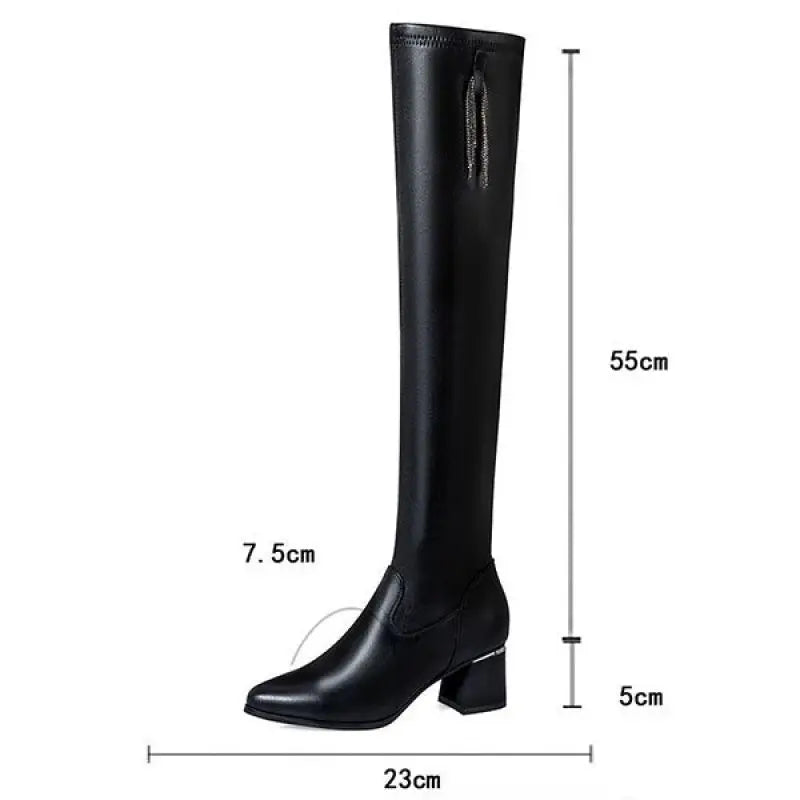 Şenol Polar Stretch Long Leather Boots