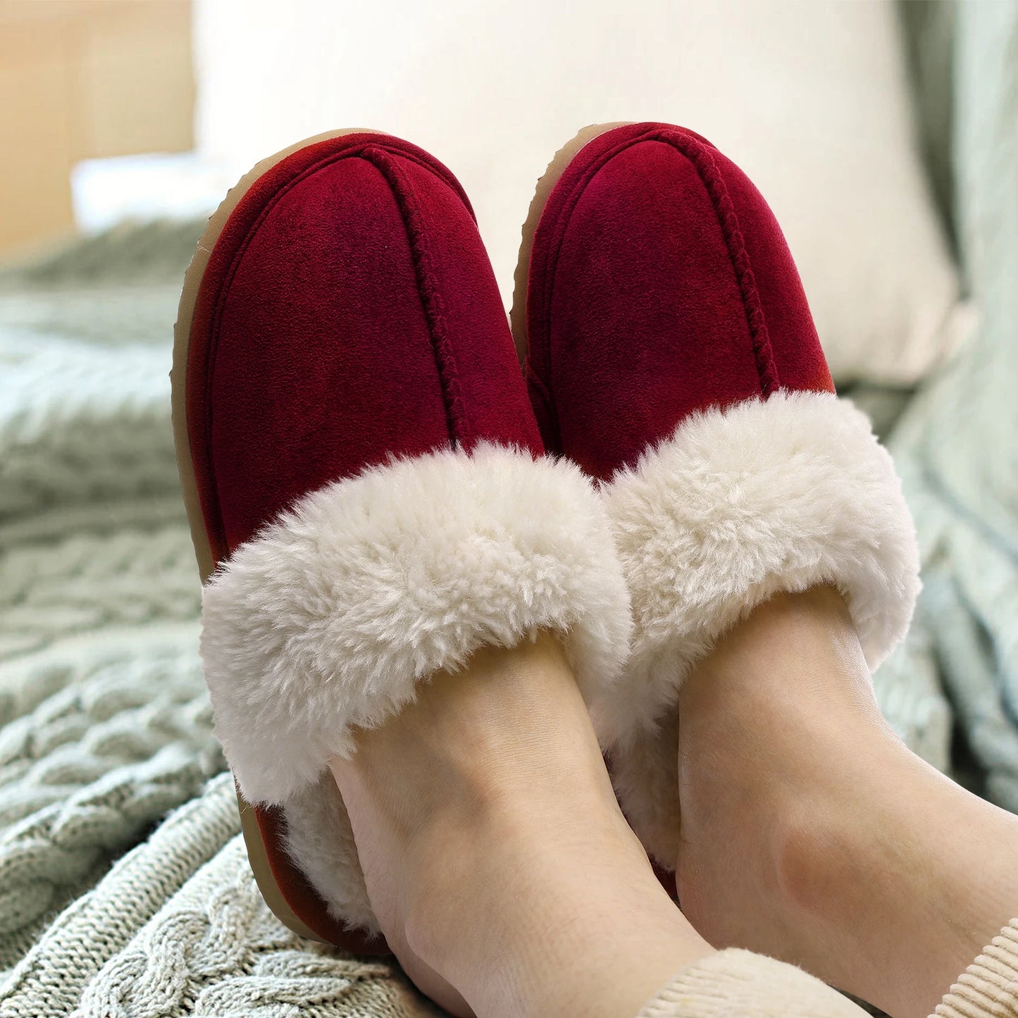 Plush Winter Home Slippers for Women