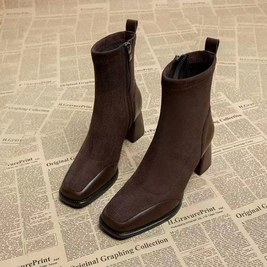 Nesrin Stylish Zippered Boots