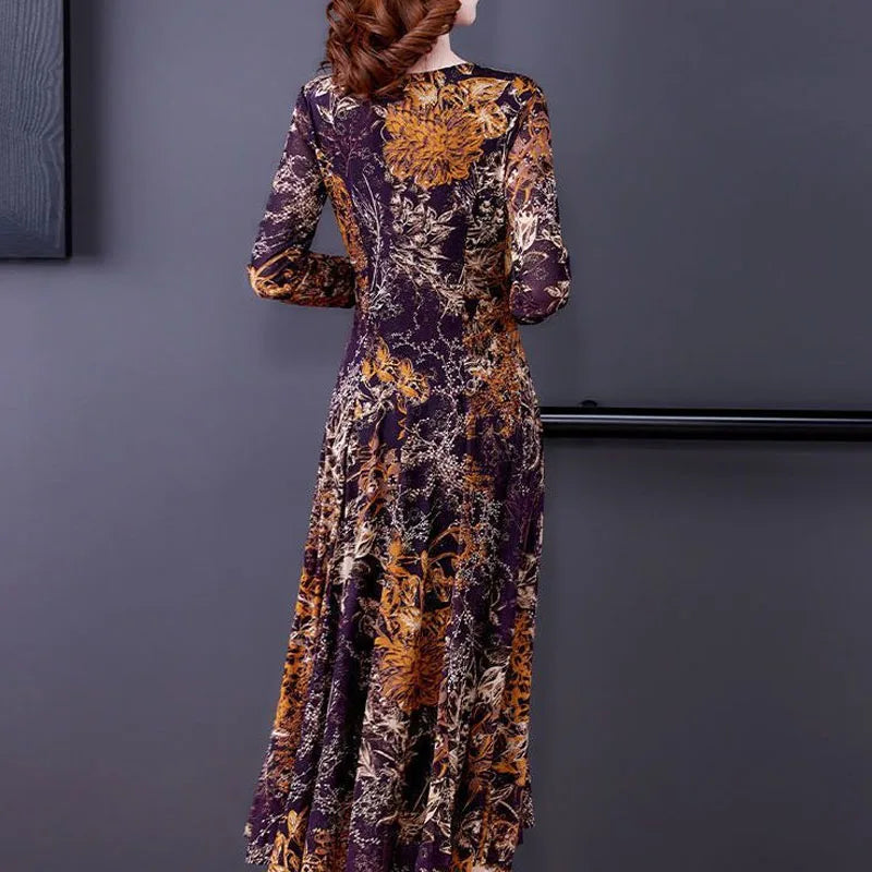 Yeliz V-Neck Long Sleeve Flowral Dress