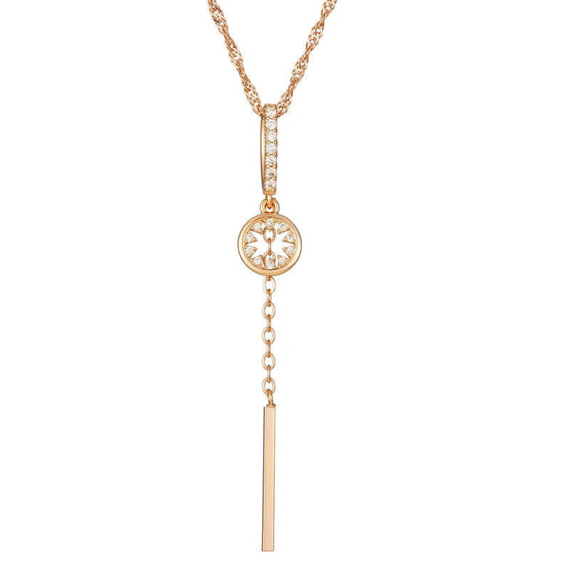 Elegant gold-toned necklace with round crystals