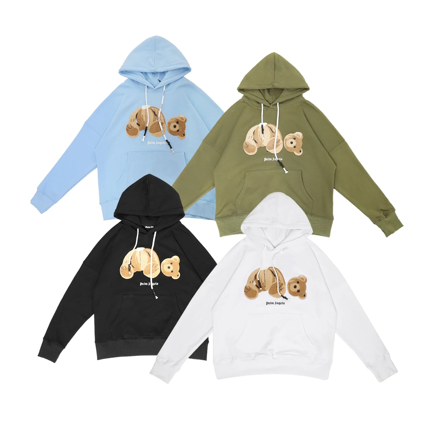 Arzu - High Quality Cotton Polar Fleece Flock Bear Embroidered Hooded Sweatshirt