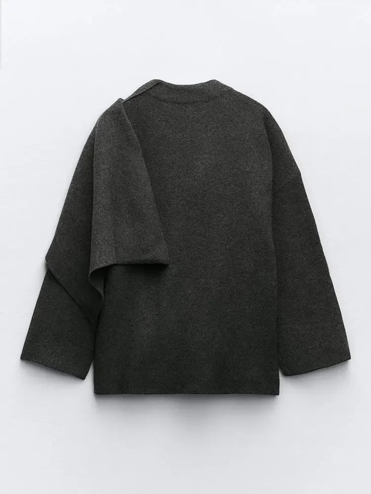 Women's Scarf Knitted Cape Coat