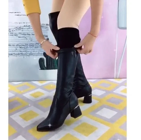 Şenol Polar Stretch Long Leather Boots