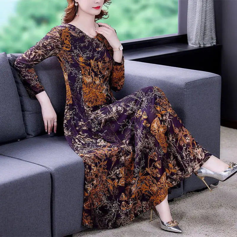 Yeliz V-Neck Long Sleeve Flowral Dress