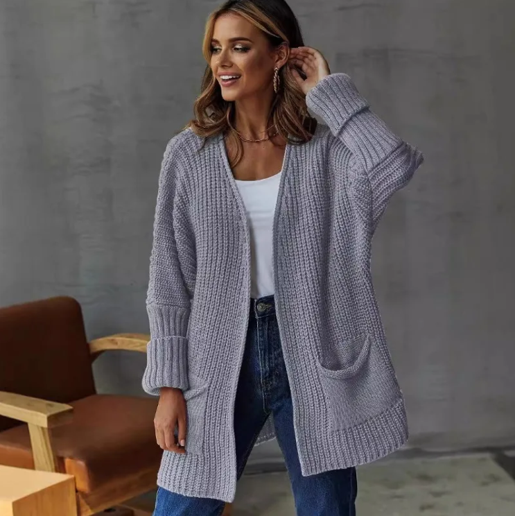 Dilara - Buttonless Long Coat with Plenty of Pockets