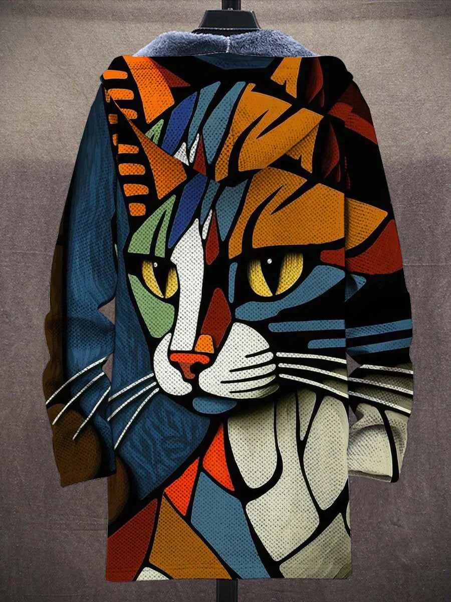Edric - 3D Printed Abstract Art Multicolored Hooded Jacket.