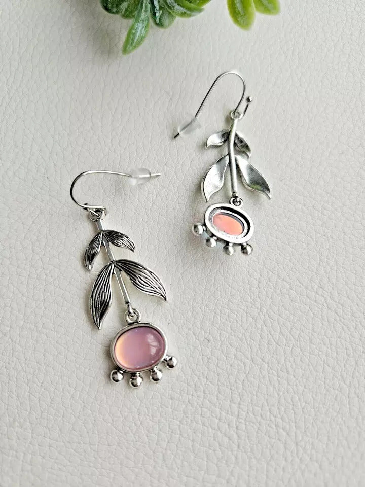 Boho Quartz prívesok náušnice v striebre