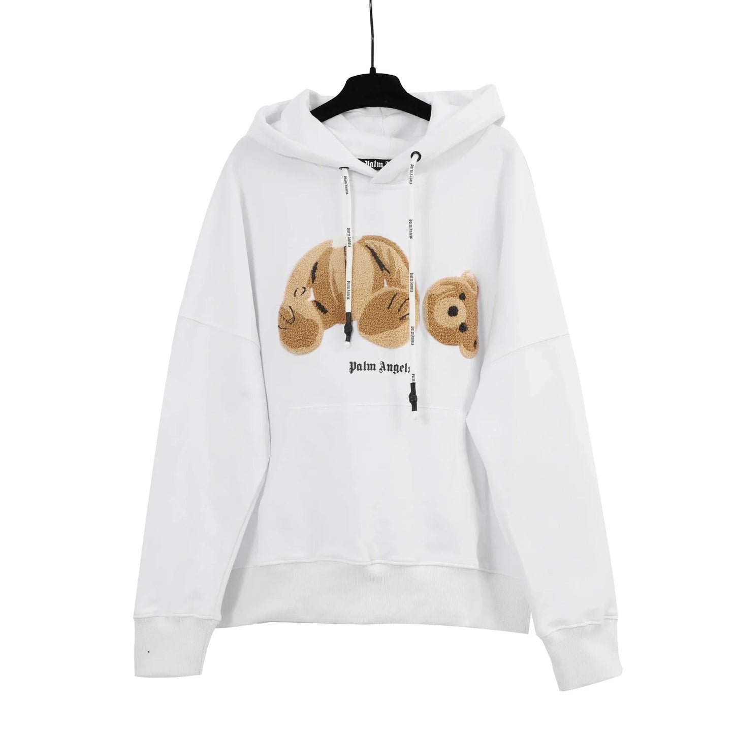 Arzu - Yüksek Kaliteli Pamuklu Polar Flock Ayı Nakışlı Kapüşonlu Sweatshirt