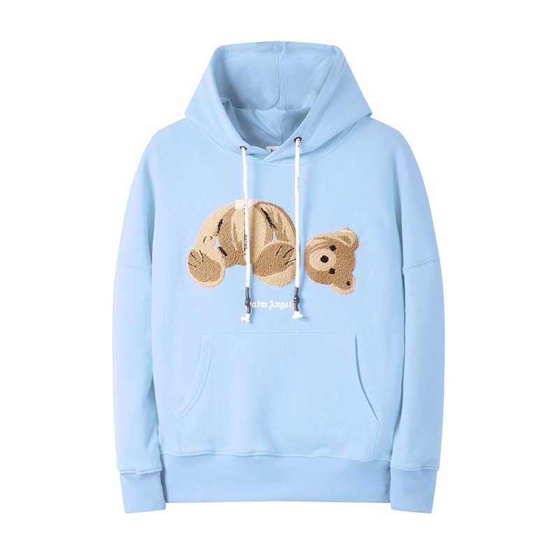 Arzu - Yüksek Kaliteli Pamuklu Polar Flock Ayı Nakışlı Kapüşonlu Sweatshirt